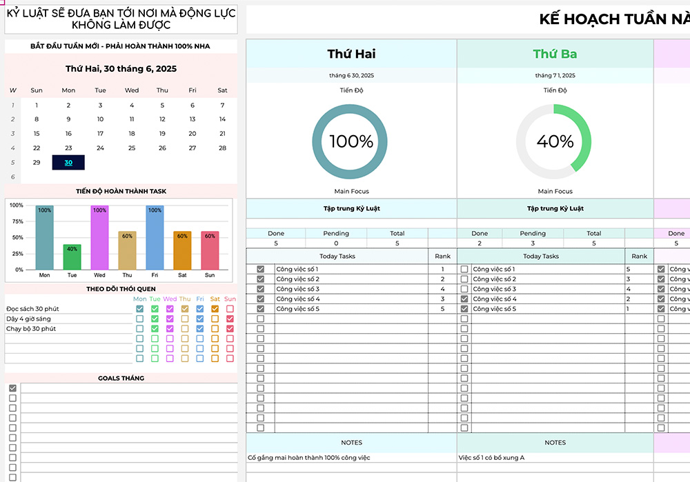 Planner x10 Hiệu Suất